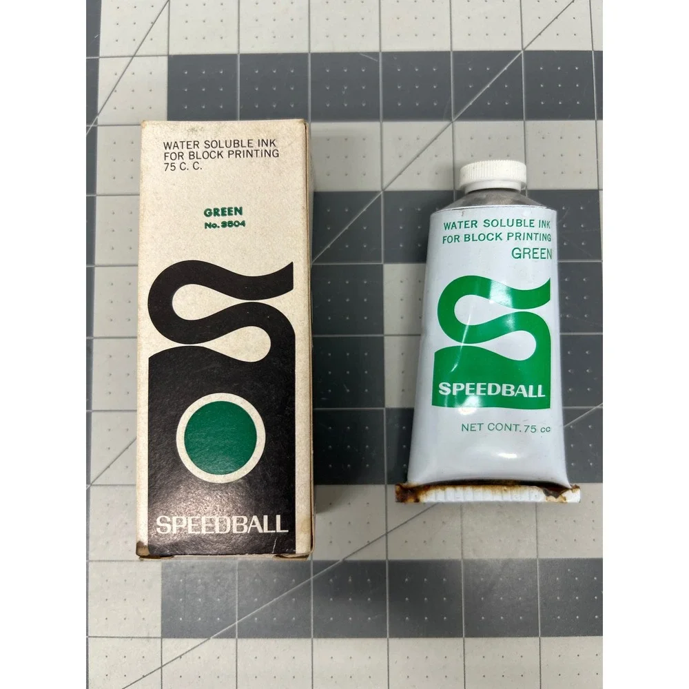 Vintage Speedball Block Printing Kit Multi Brayer Baren Cutter Inking Plate Art